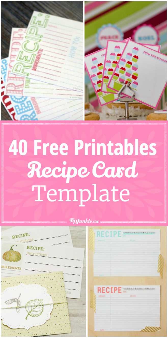 40 Recipe Card Template And Free Printables – Tip Junkie Within Fillable Recipe Card Template