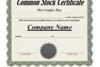 41 Free Stock Certificate Templates (Word, Pdf) - Free with Free Stock Certificate Template Download