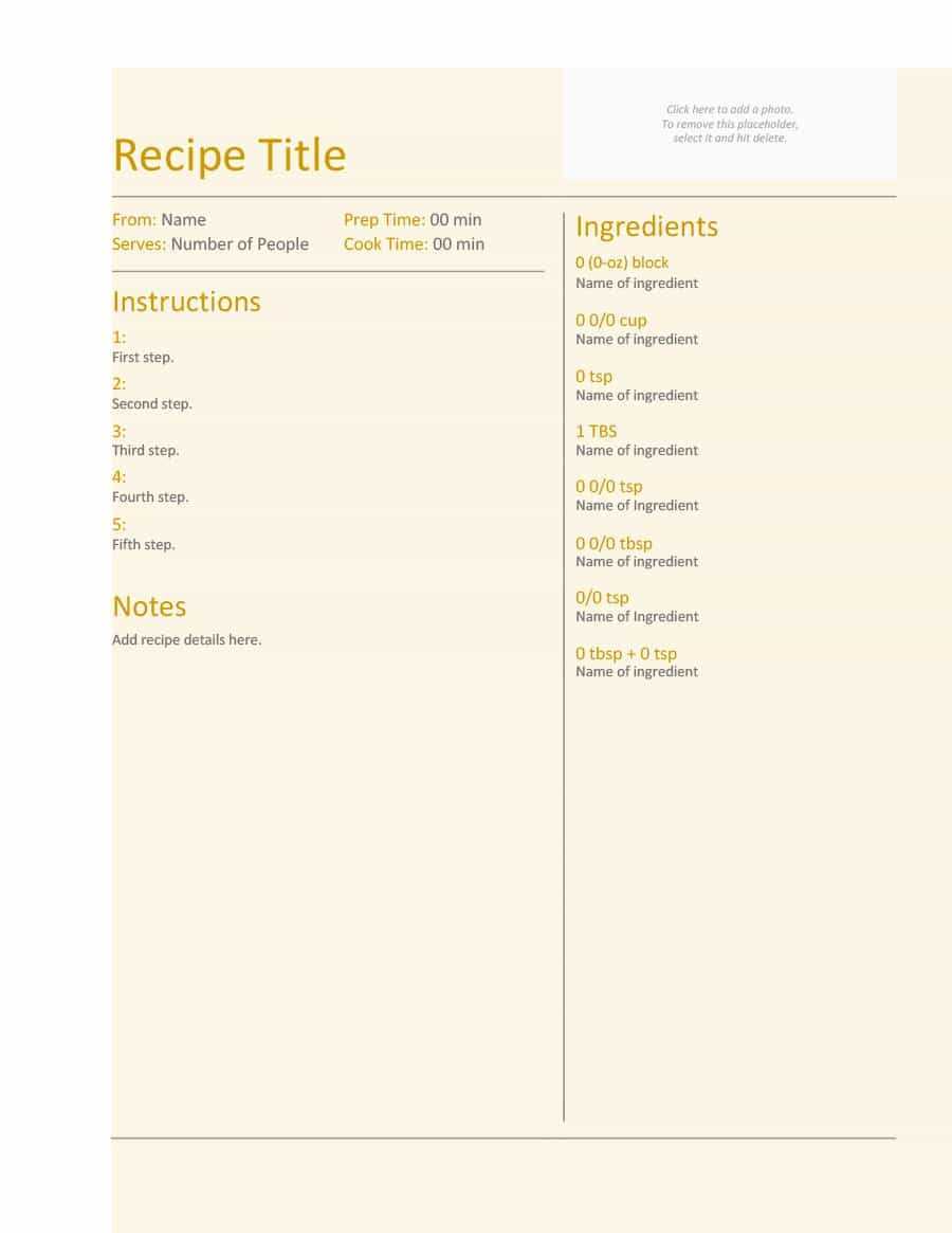 44 Perfect Cookbook Templates [+Recipe Book & Recipe Cards] Inside Microsoft Word Recipe Card Template