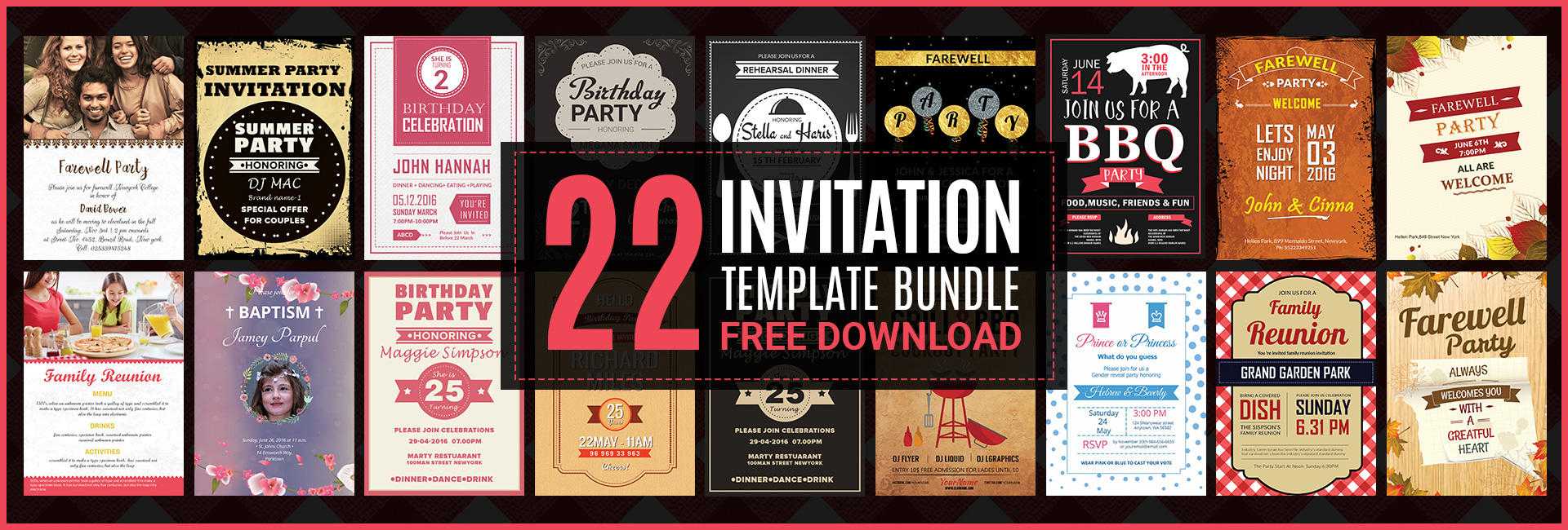 49+ Free Invitation Templates – Wedding, Birthday, Dinner Regarding Reunion Invitation Card Templates