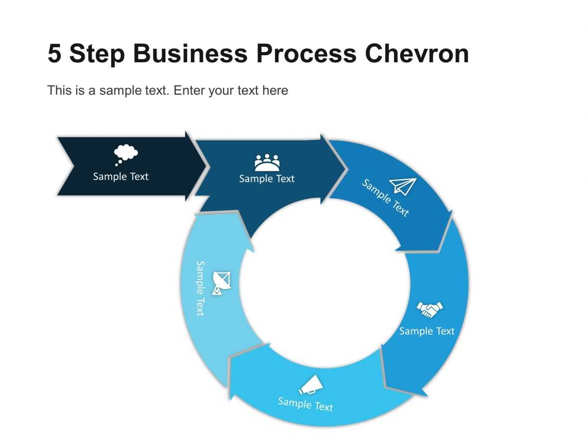 5 Step Business Process Chevron Diagram Template | Chevron Inside Powerpoint Chevron Template