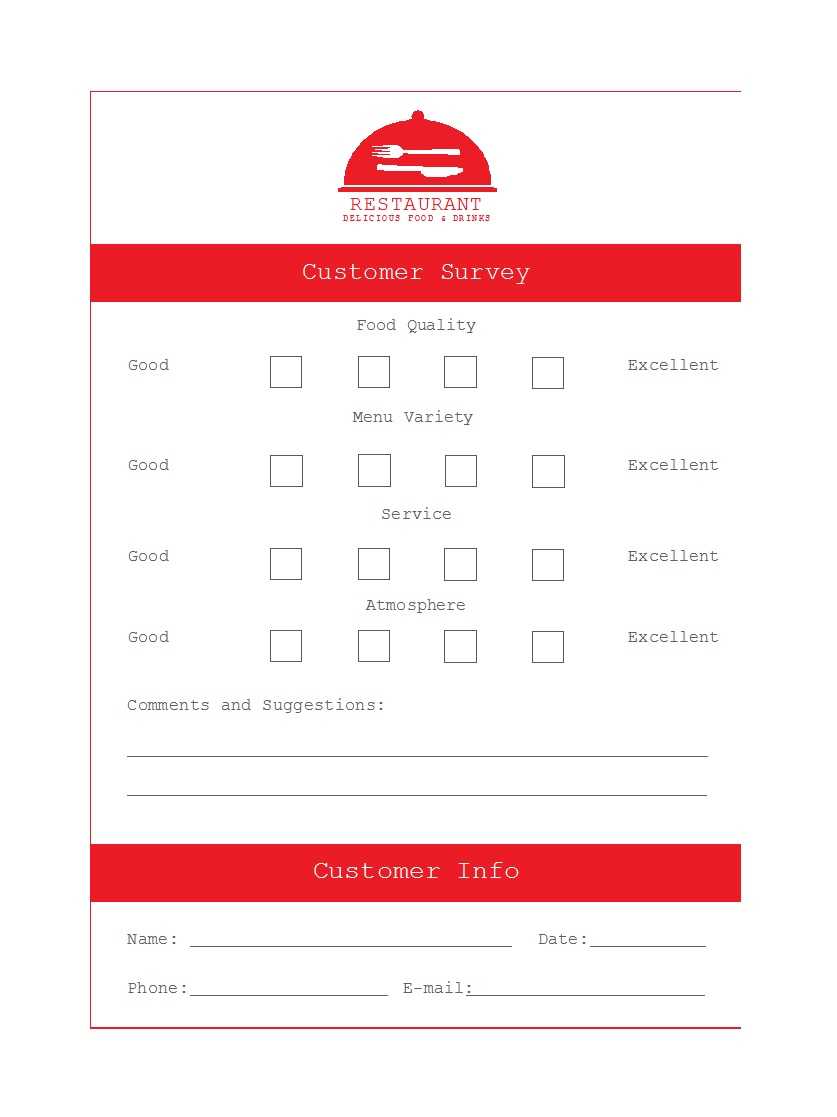 50 Printable Comment Card & Feedback Form Templates ᐅ In Customer Information Card Template