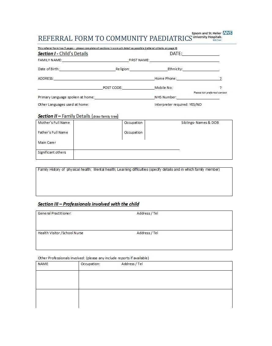 50 Referral Form Templates [Medical & General] ᐅ Template Lab In Referral Certificate Template