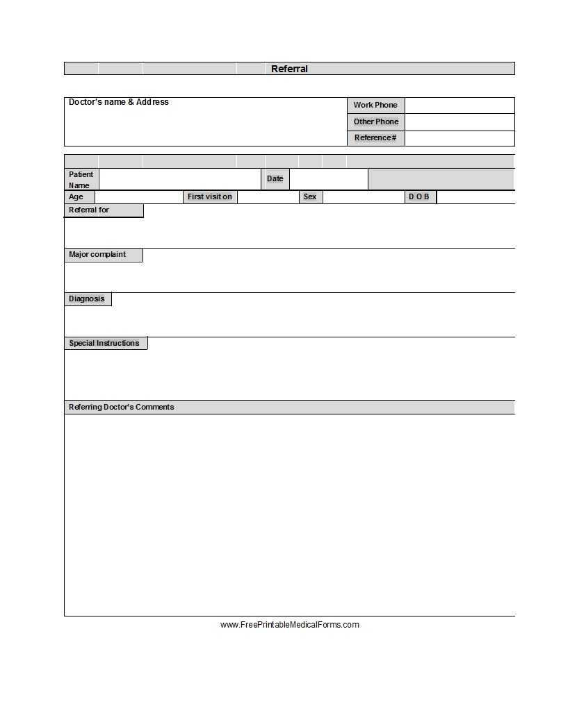 50 Referral Form Templates Medical And General Template Lab With Referral Card Template Free 1387