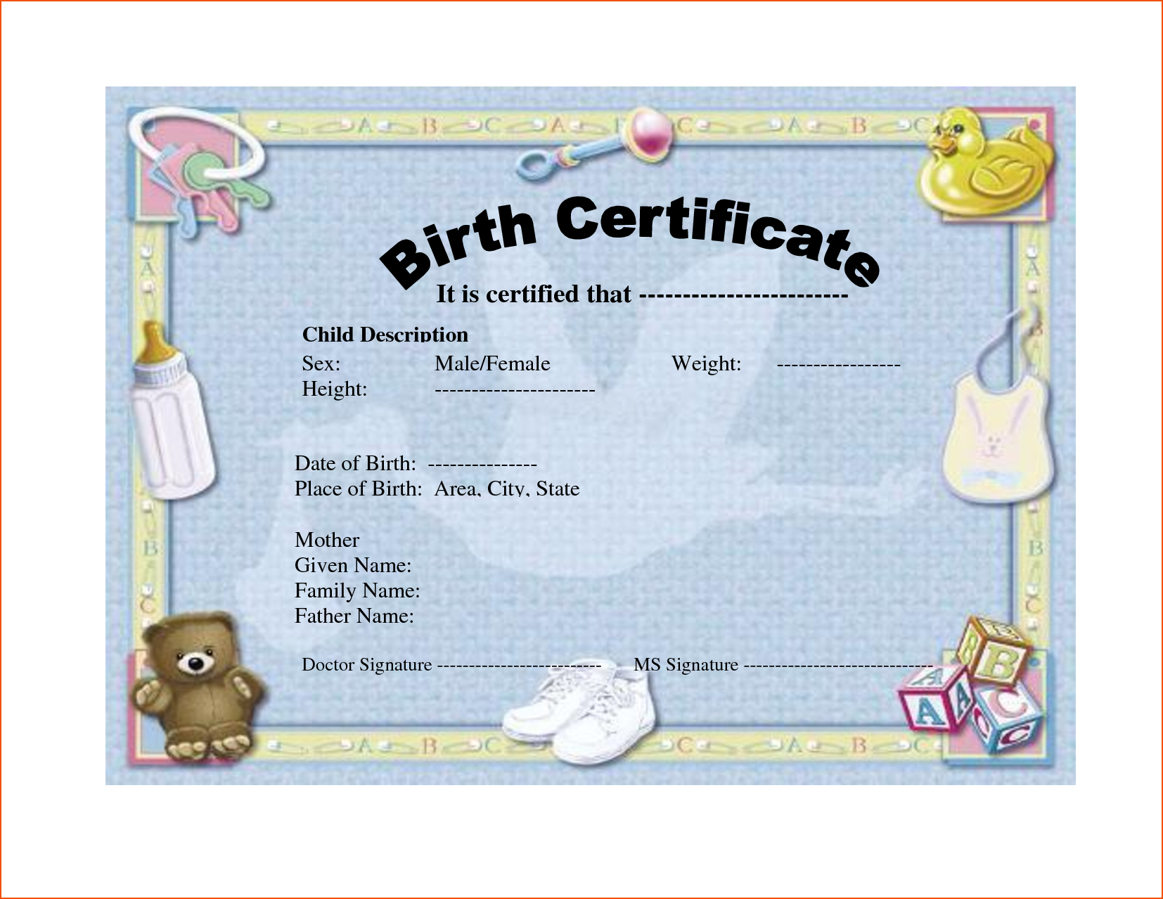 6+ Birth Certificate Templates - Bookletemplate With Regard To Birth Certificate Templates For Word