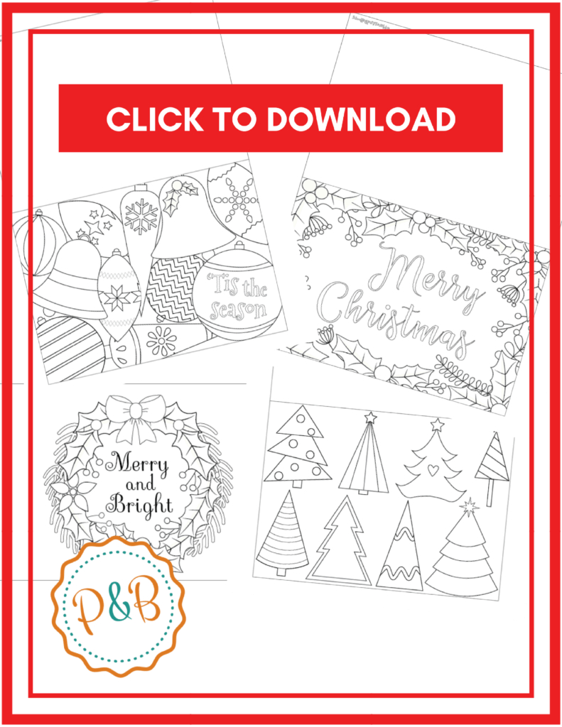 6 Unique Christmas Cards To Color Free Printable Download Intended For Template For Cards To Print Free