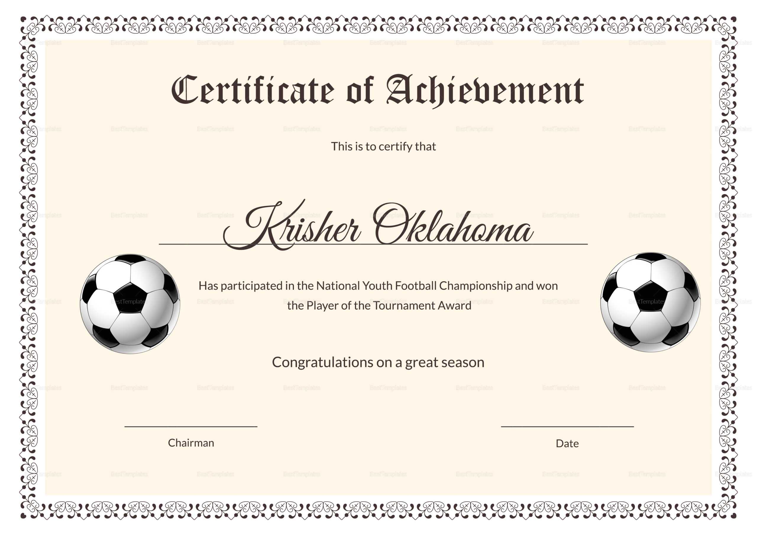 62A11 Soccer Award Certificates | Wiring Library Throughout Soccer Award Certificate Template