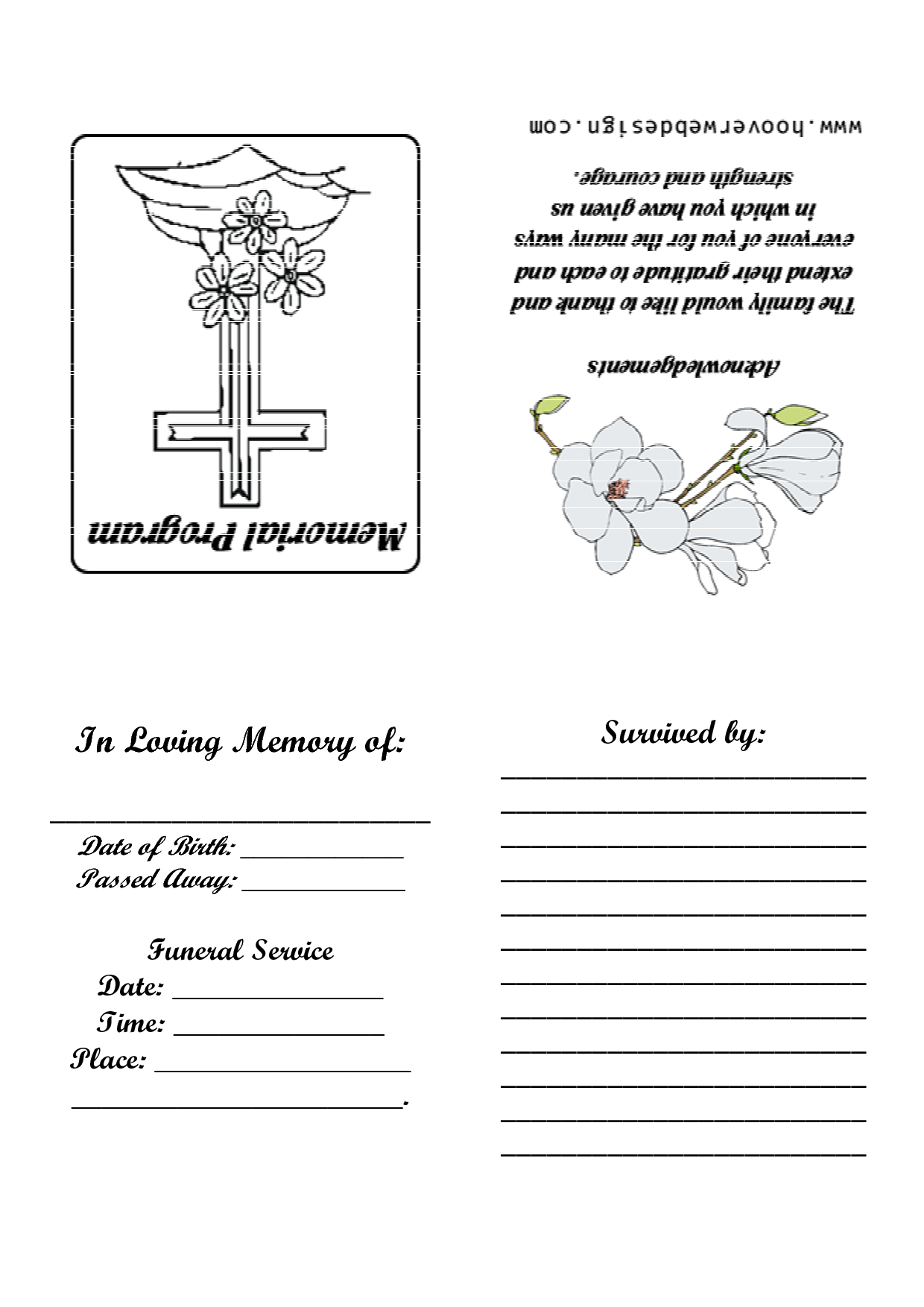 7 Best Images Of Printable Memorial Card Templates – Free Within Remembrance Cards Template Free