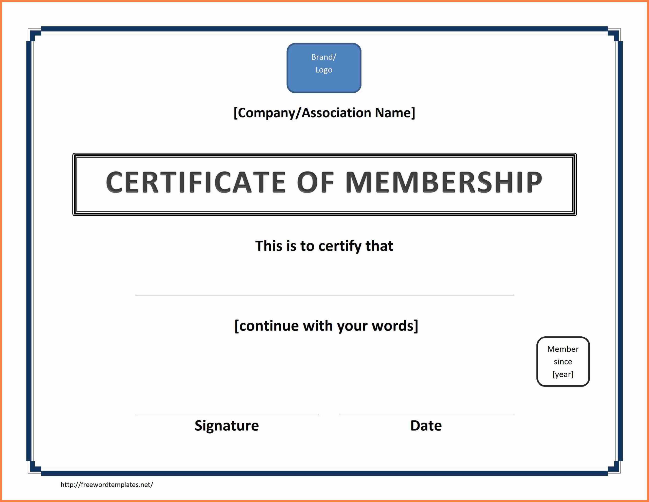 7+ Free Membership Certificate Template | Andrew Gunsberg Inside Landscape Certificate Templates