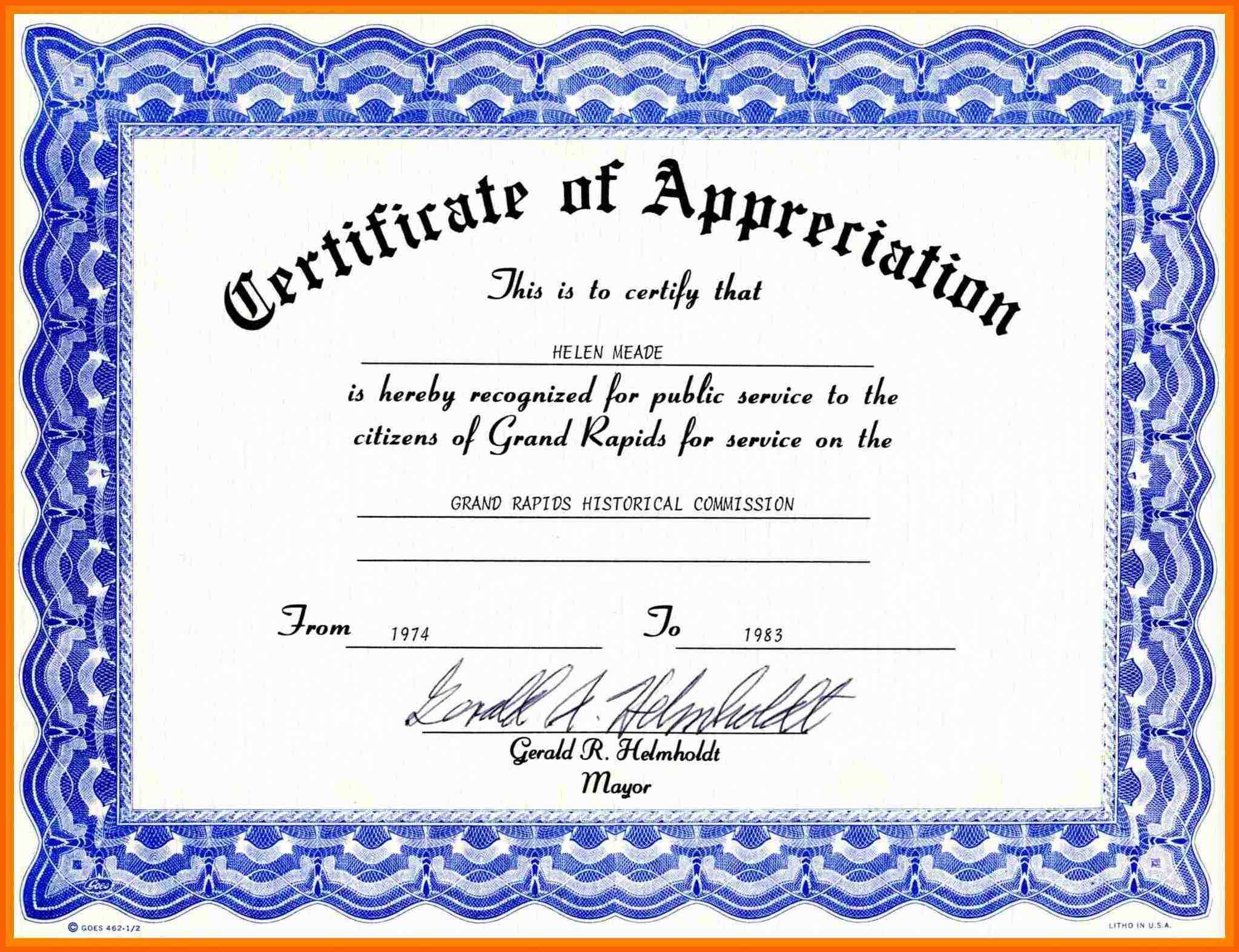 7+ Free Template Of Certificate Of Appreciation | Ml Datos In Template For Certificate Of Appreciation In Microsoft Word