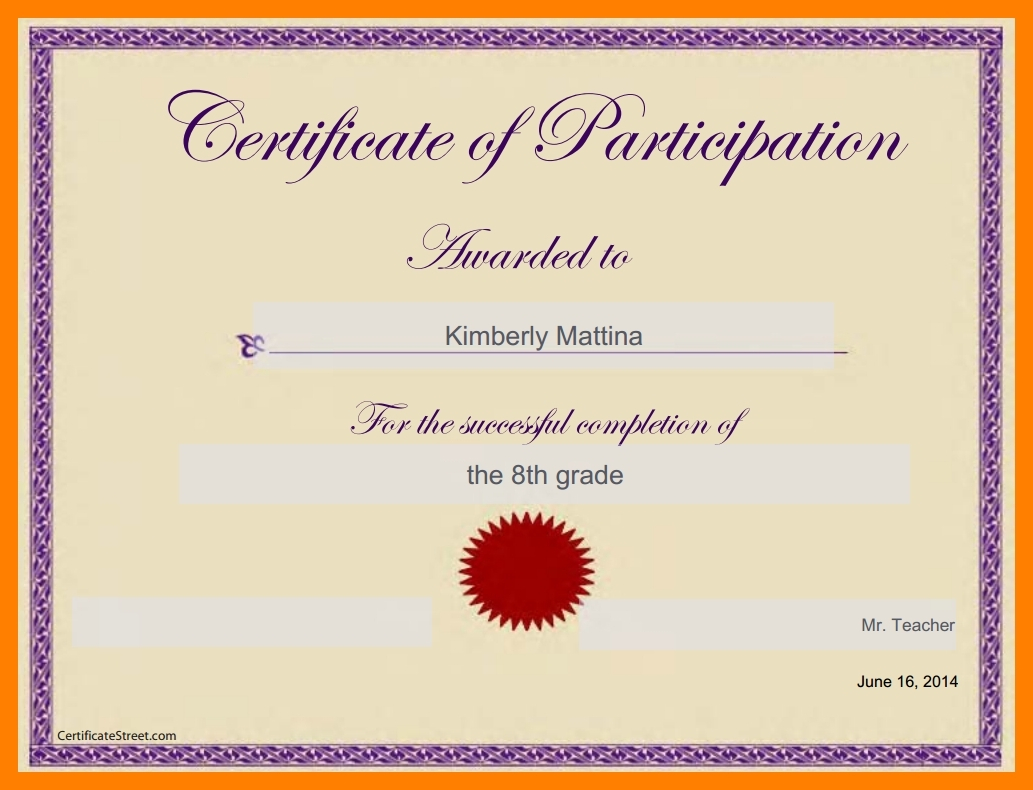 7+ Google Doc Certificate | Trinity Training With Certificate Of Participation Template Doc