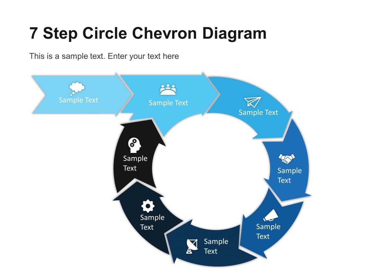 7 Step Circular Chevron Diagram Template | Chevron Inside Powerpoint Chevron Template