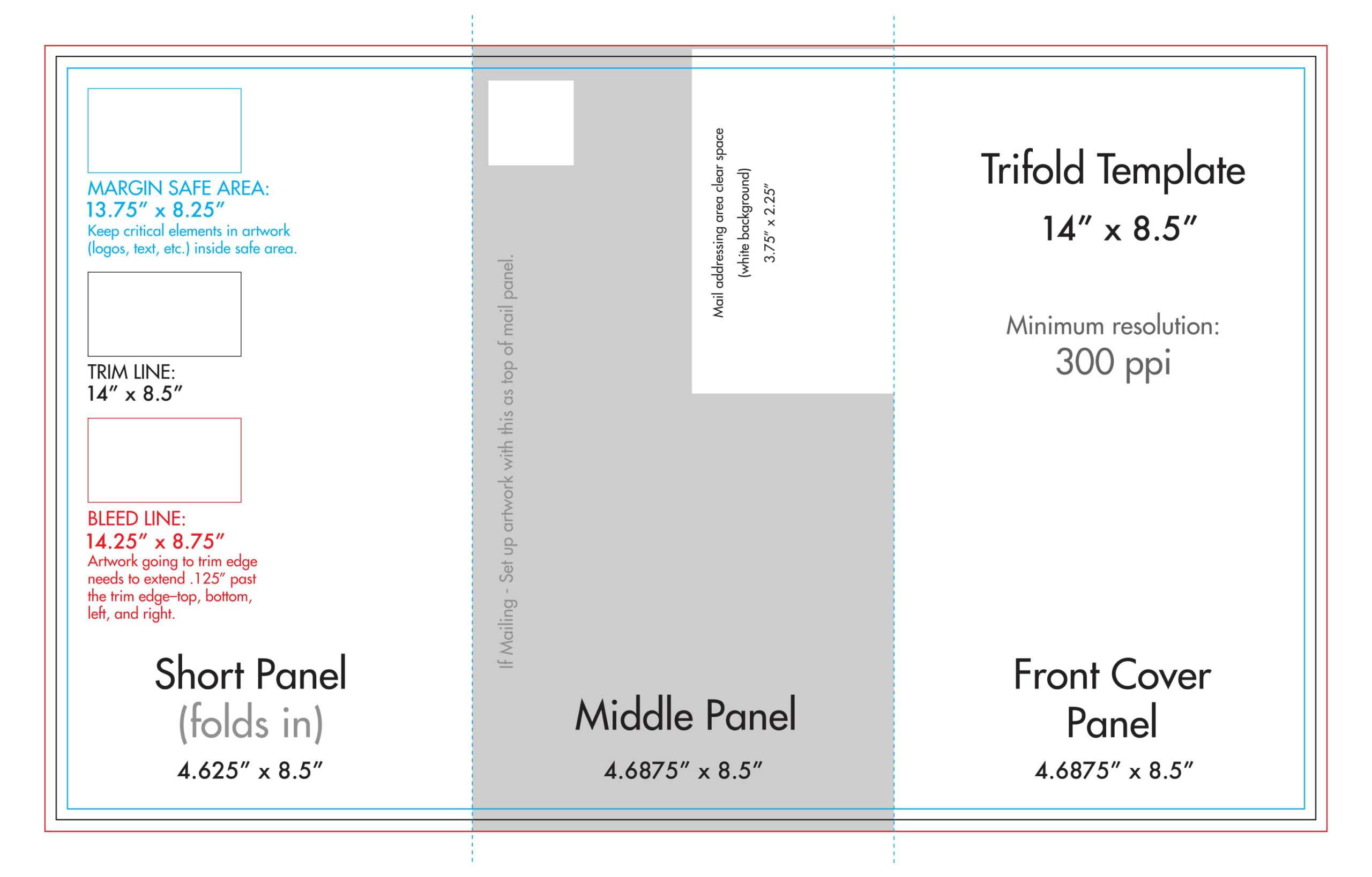 8.5" X 14" Tri Fold Brochure Template – U.s. Press Throughout 4 Panel Brochure Template