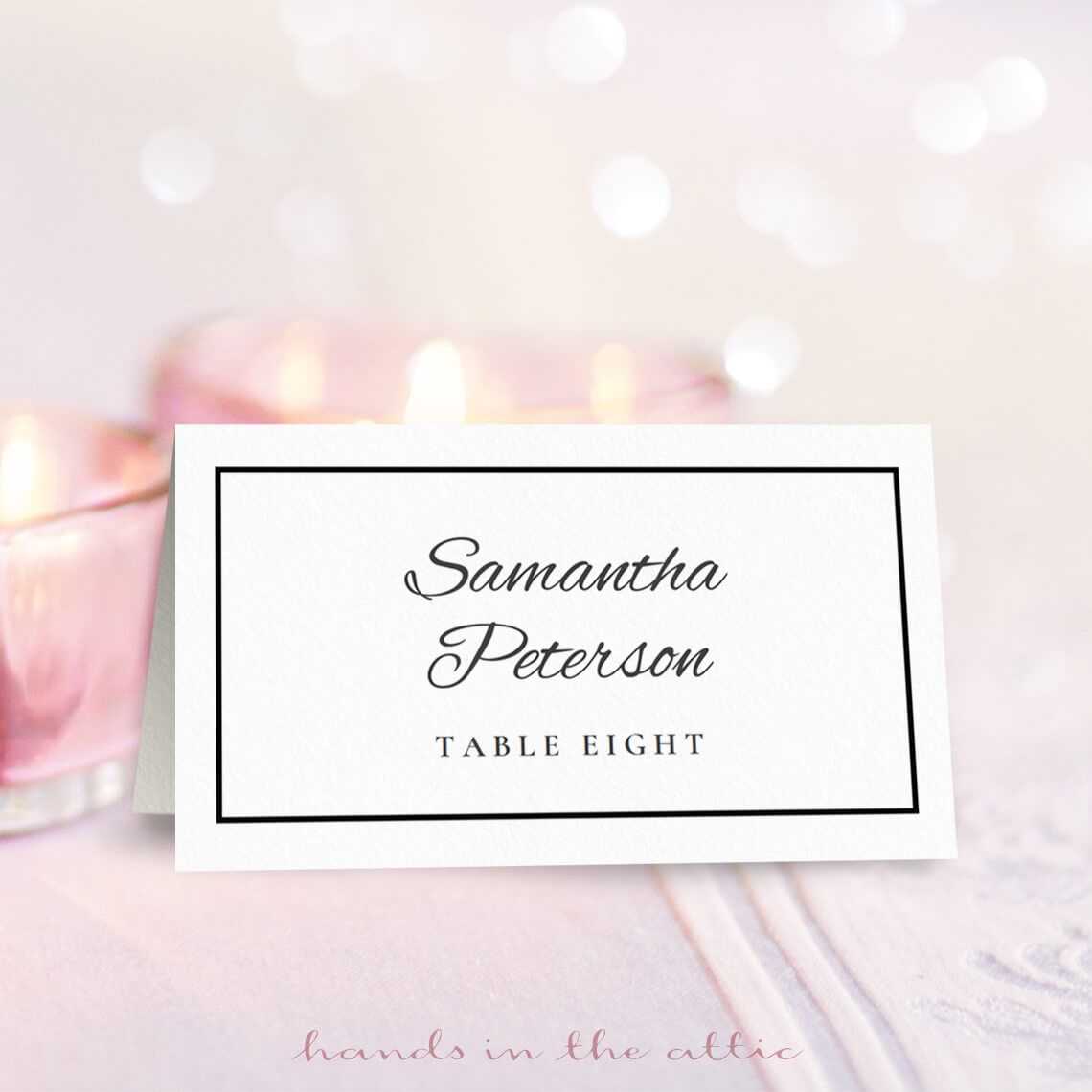 8 Free Wedding Place Card Templates Within Table Reservation Card Template