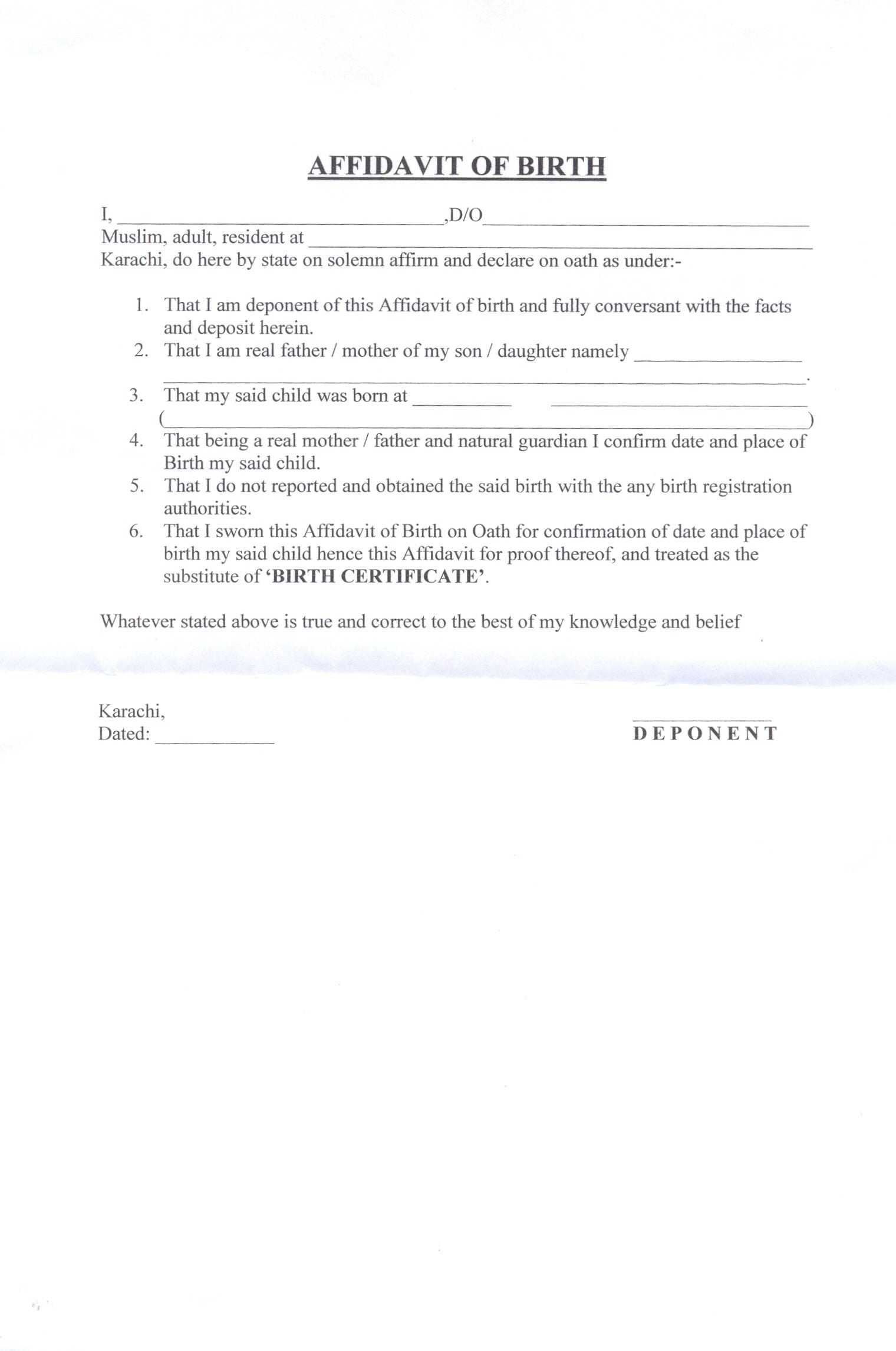 9+ Affidavit Of Birth Examples – Pdf | Examples Intended For Official Birth Certificate Template