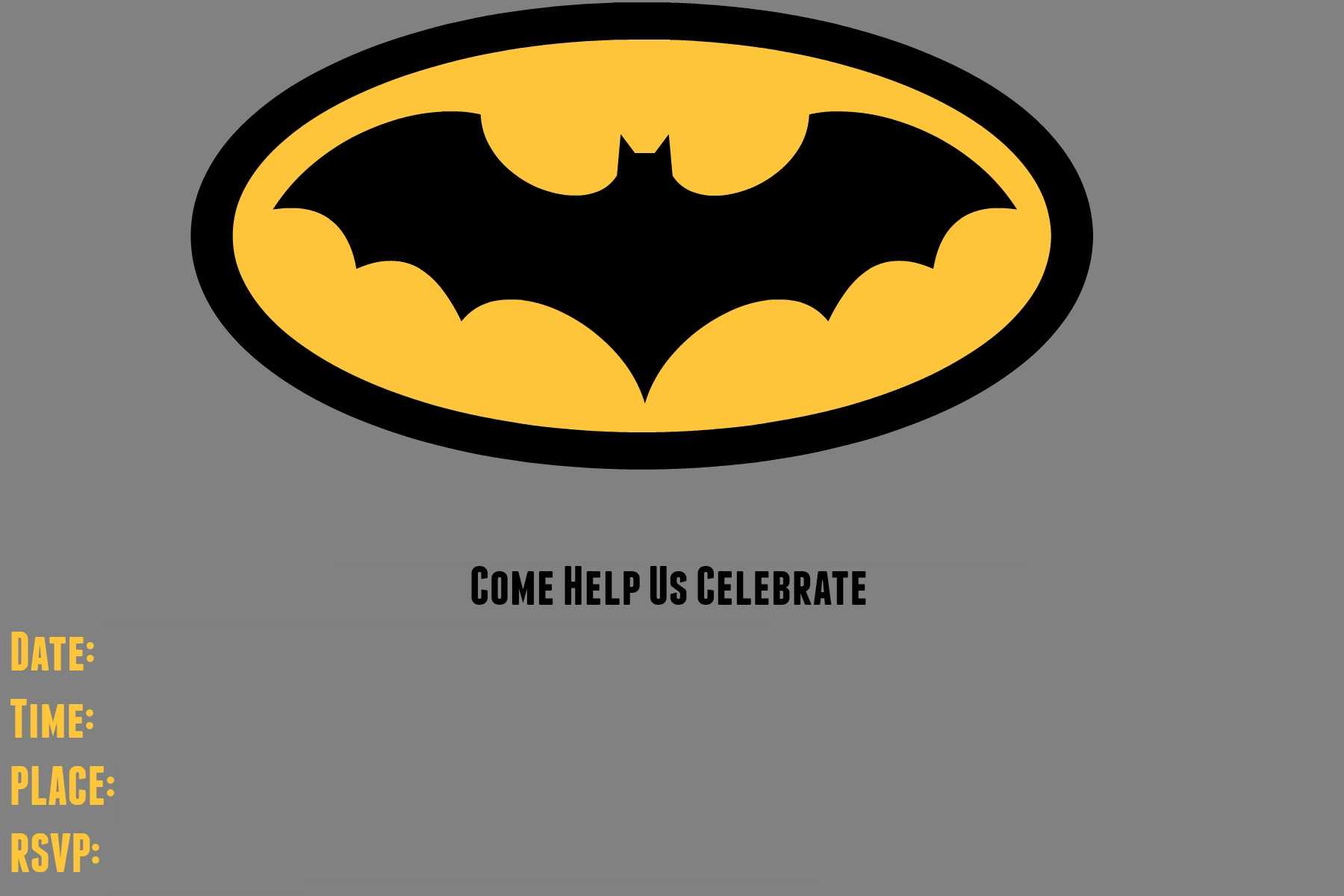 9 Awesome Batman Birthday Invitations | Kittybabylove For Batman Birthday Card Template