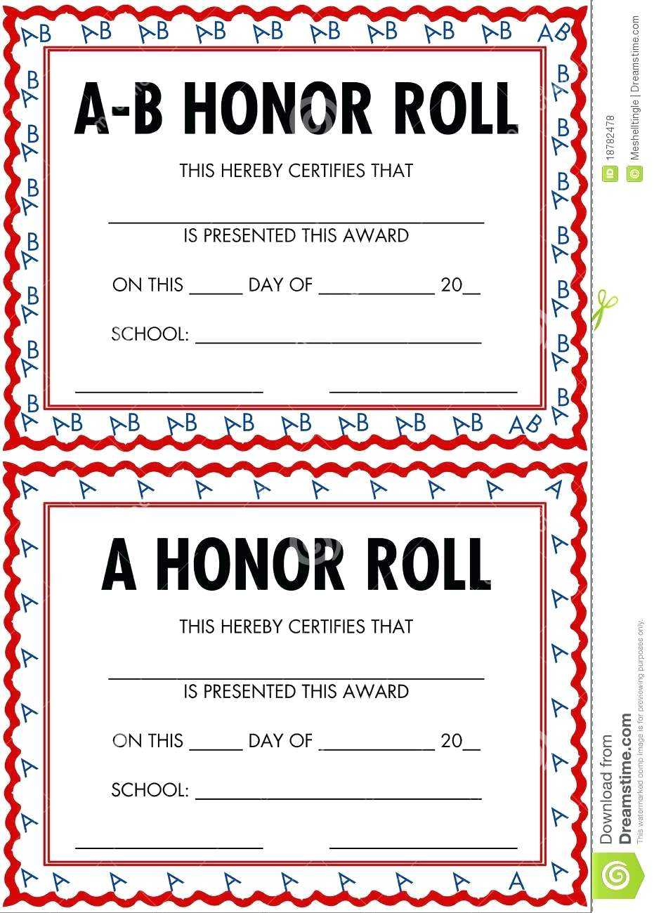 A/b Honor Roll Clipart Regarding Choir Certificate Template