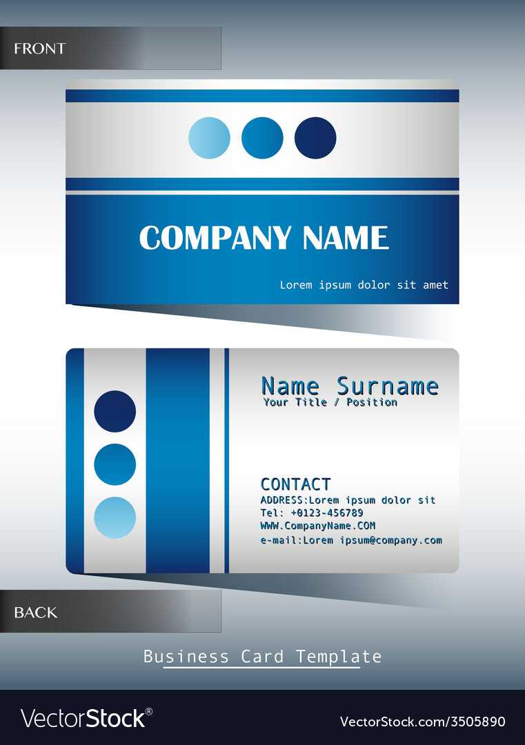 A Blue And Grey Calling Card For Template For Calling Card