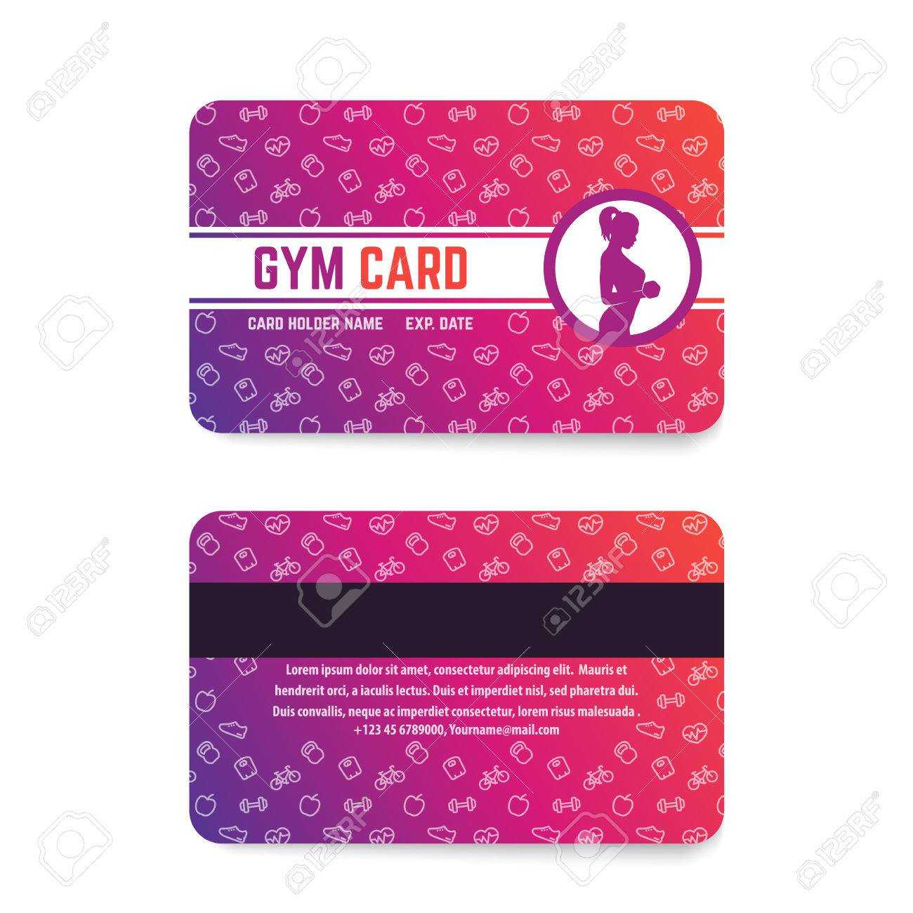 A Fitness Club Or Gym Card Template. In Gym Membership Card Template