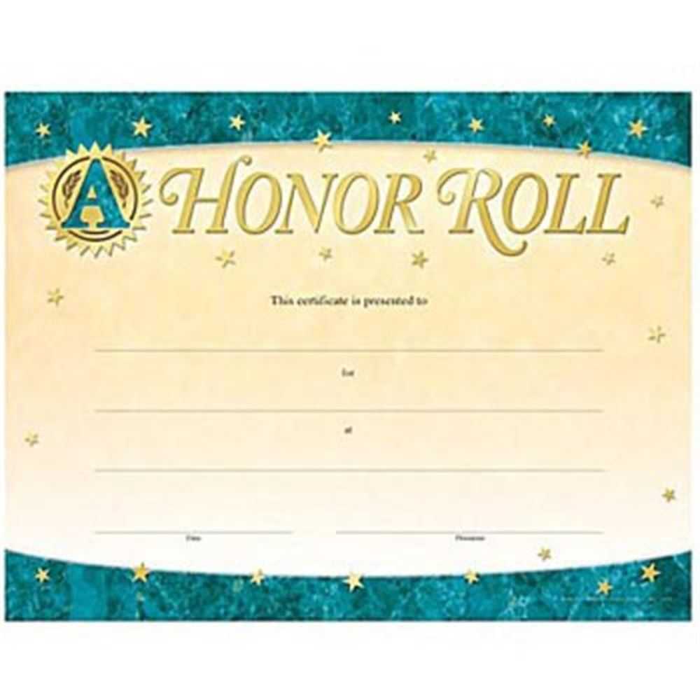 A Honor Roll Gold Foil Stamped Certificates Inside Honor Roll Certificate Template