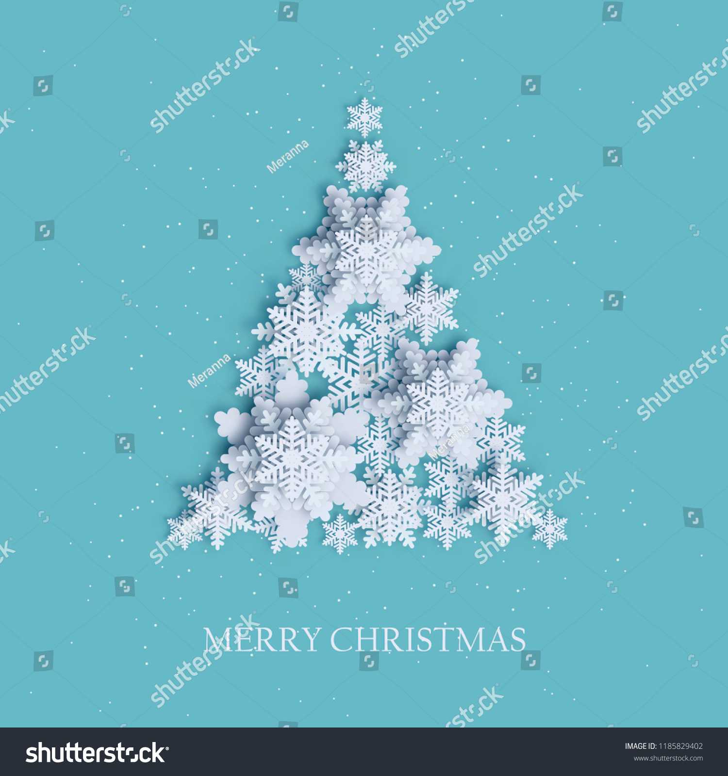 Abstract Background Xmas Tree Made Volumetric Stock Vector For 3D Christmas Tree Card Template