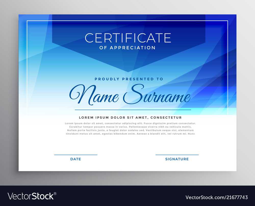 Abstract Blue Award Certificate Design Template In Award Certificate Design Template