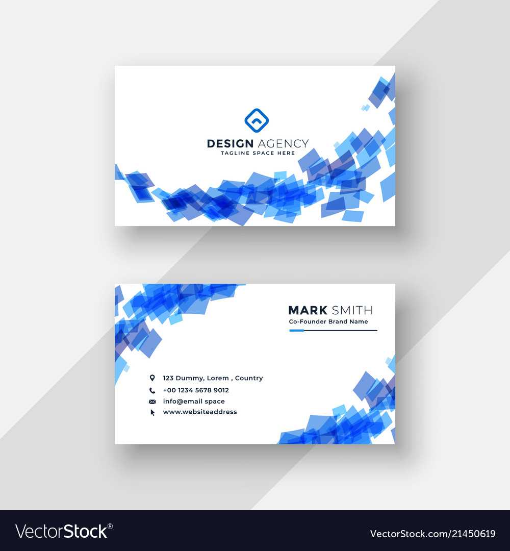 Abstract Blue Creative Business Card Template Intended For Advertising Card Template
