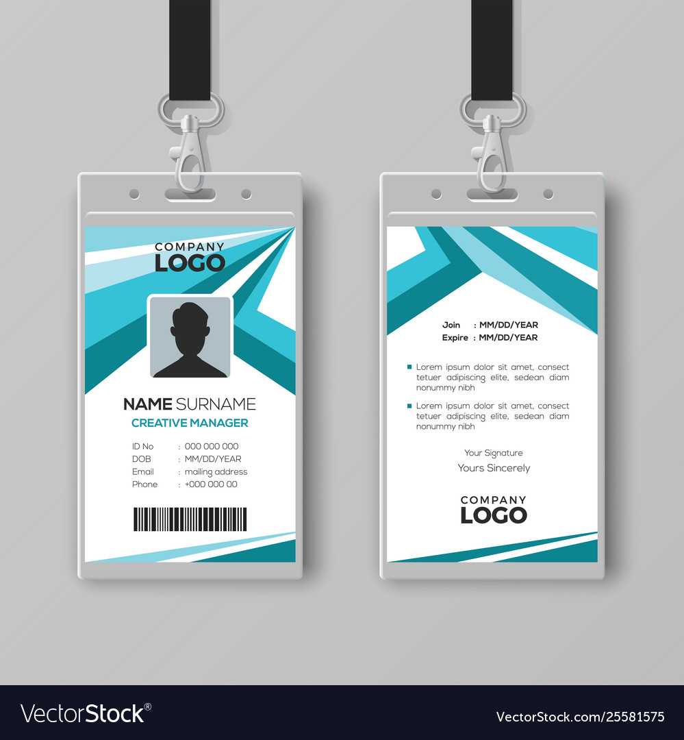 Abstract Corporate Id Card Design Template Pertaining To Work Id Card Template