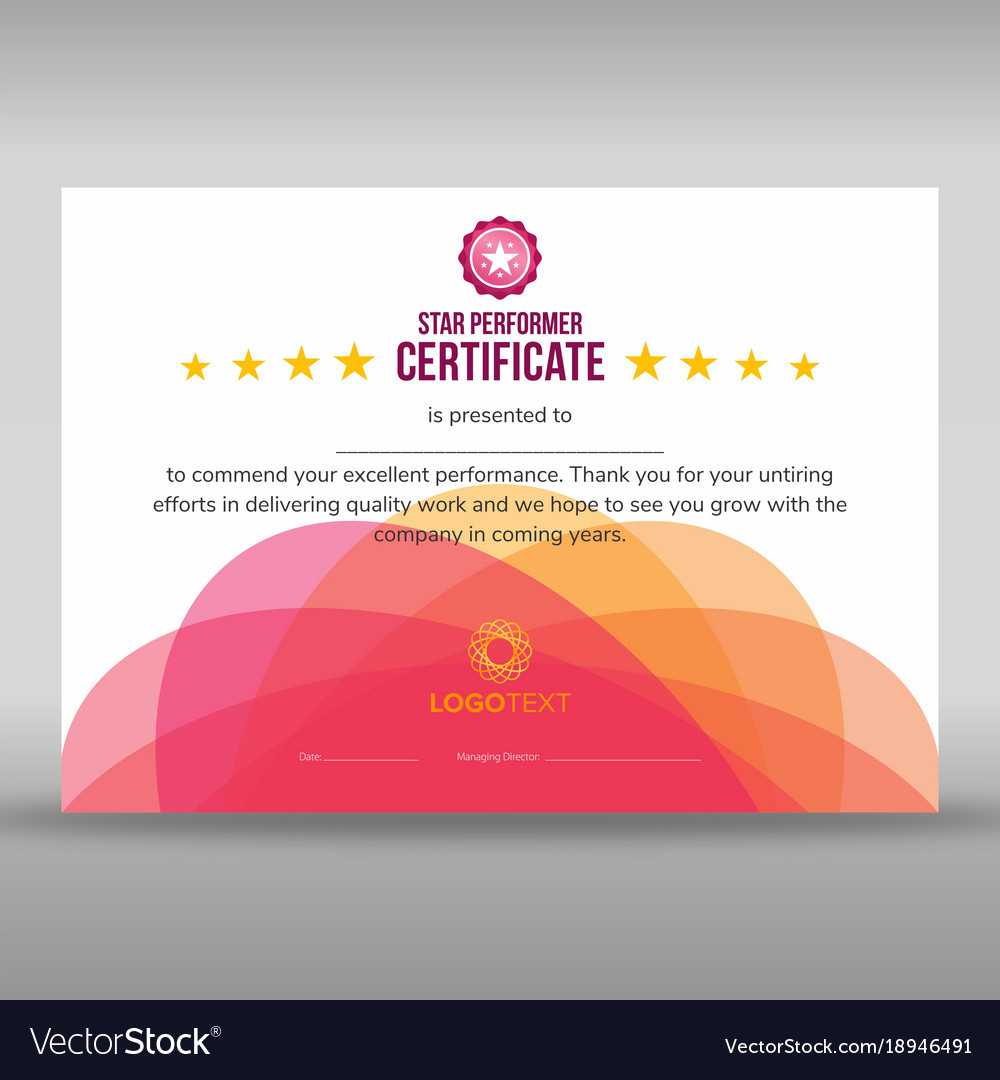 Abstract Creative Pink Star Performer Certificate Intended For Star Performer Certificate Templates