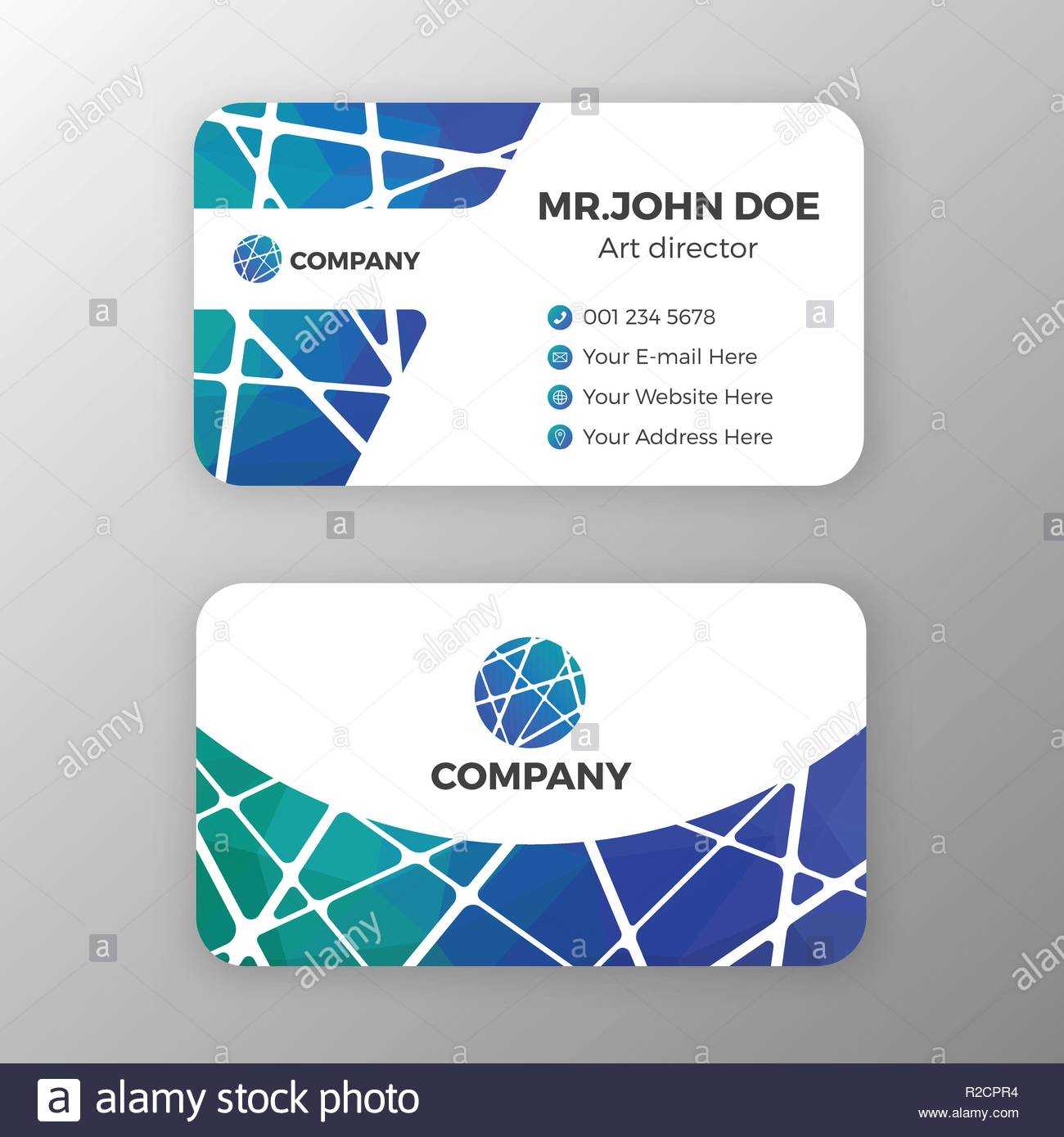 Abstract Mesh And Polygonal Name Card Template Design Intended For Cpr Card Template
