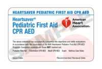 Aha Heartsaver® Pediatric First Aid Cpr Aed Course Completion Cards - 6  Pack Worldpoint® regarding Cpr Card Template