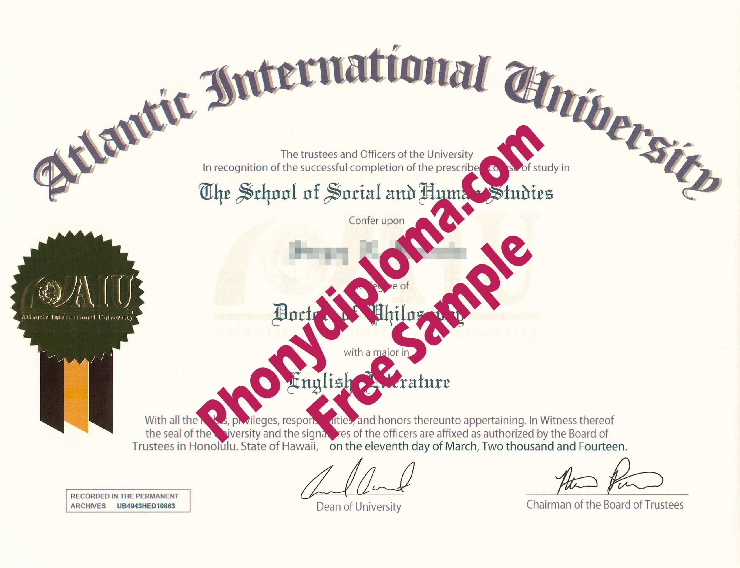 All Fake Diploma Samples In Usa – Phonydiploma With Regard To University Graduation Certificate Template