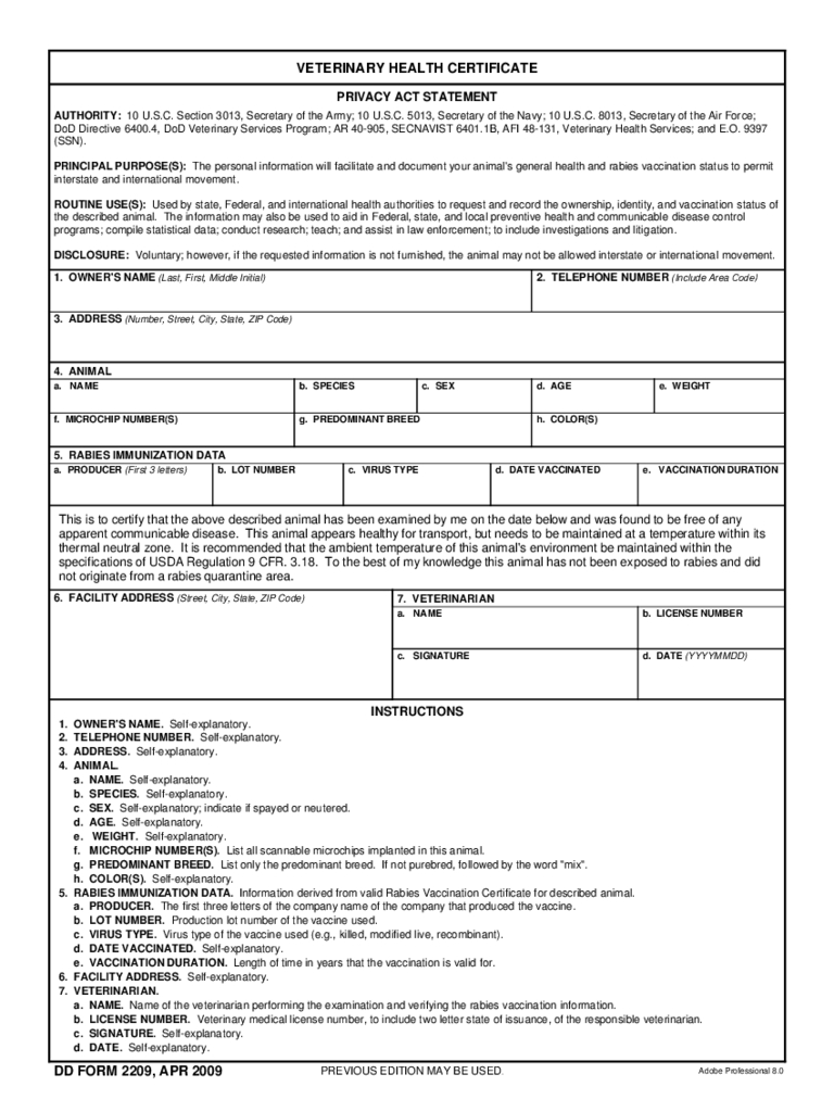 Animal Health Certificate Form – 2 Free Templates In Pdf Intended For Veterinary Health Certificate Template