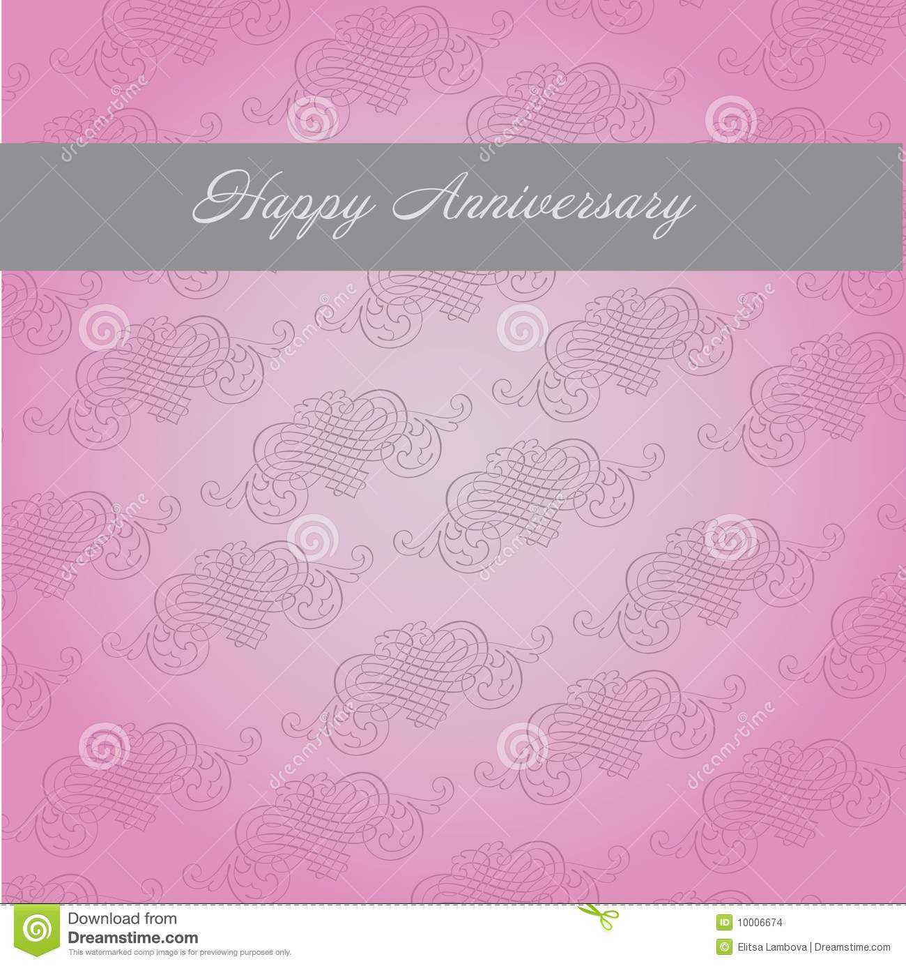 Anniversary Template Stock Vector. Illustration Of Greeting With Regard To Template For Anniversary Card