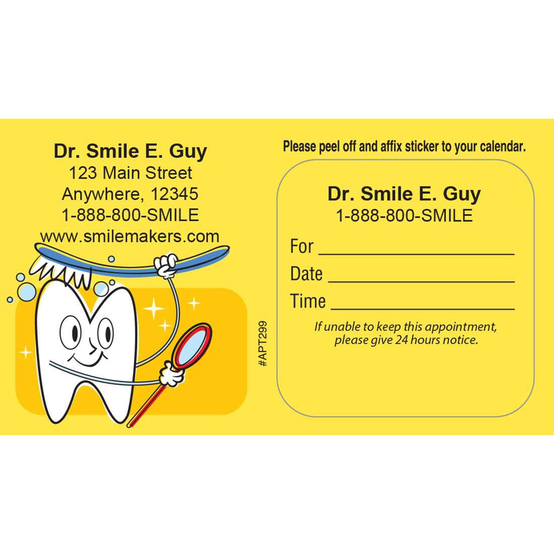Appointment Cards – Marketing Your Practice Regarding Dentist Appointment Card Template