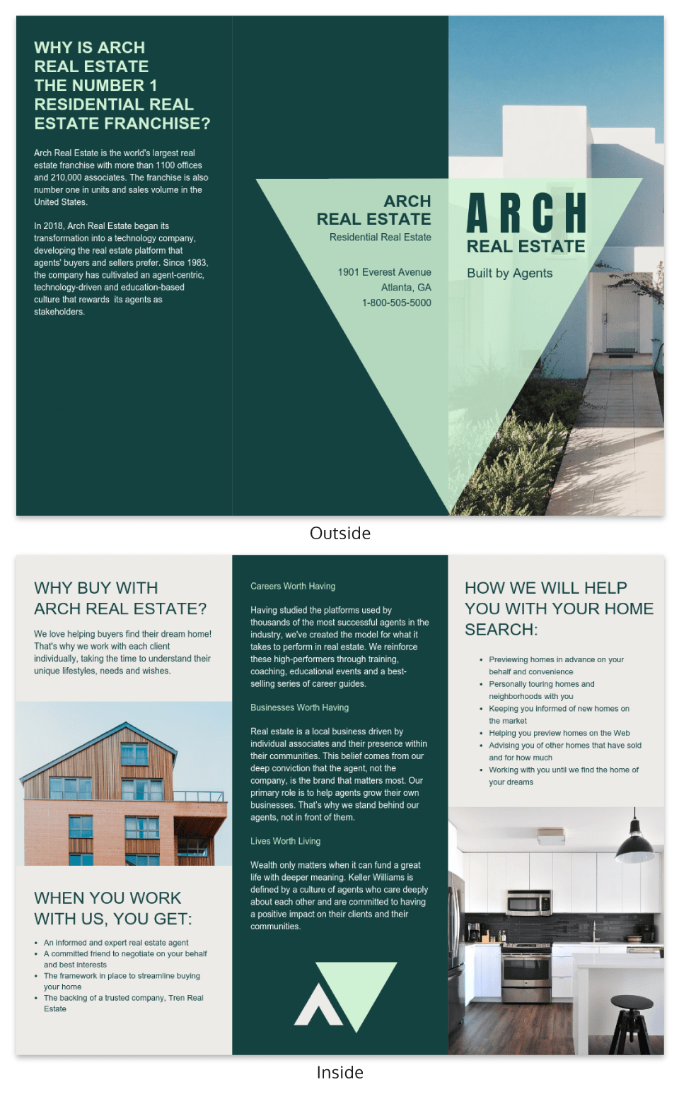 Arch Real Estate Tri Fold Brochure Template Throughout Training Brochure Template