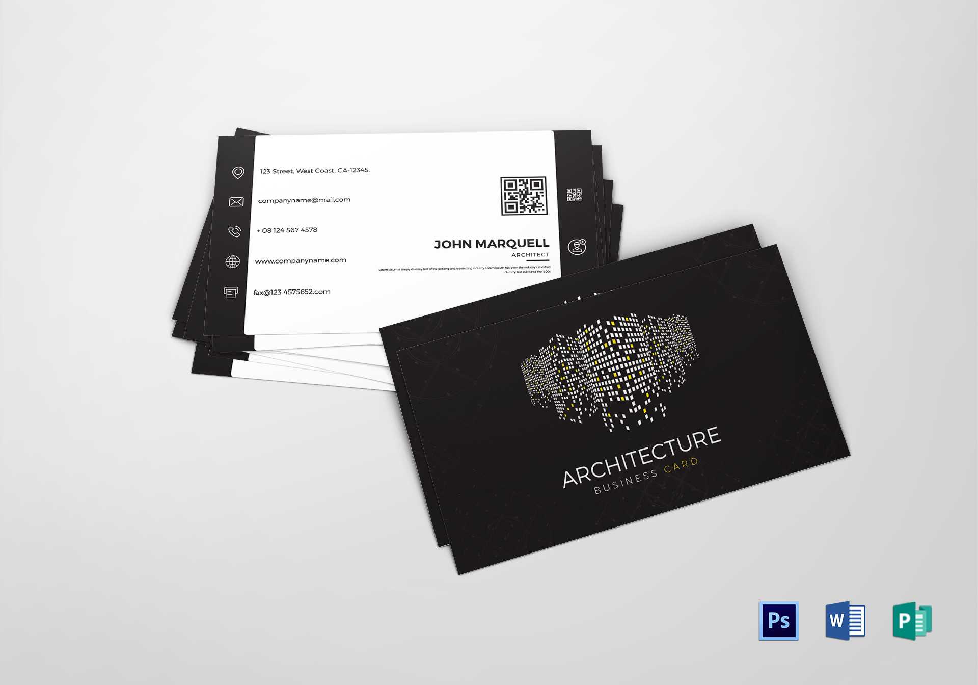 Architect Business Card Template With Designer Visiting Cards Templates