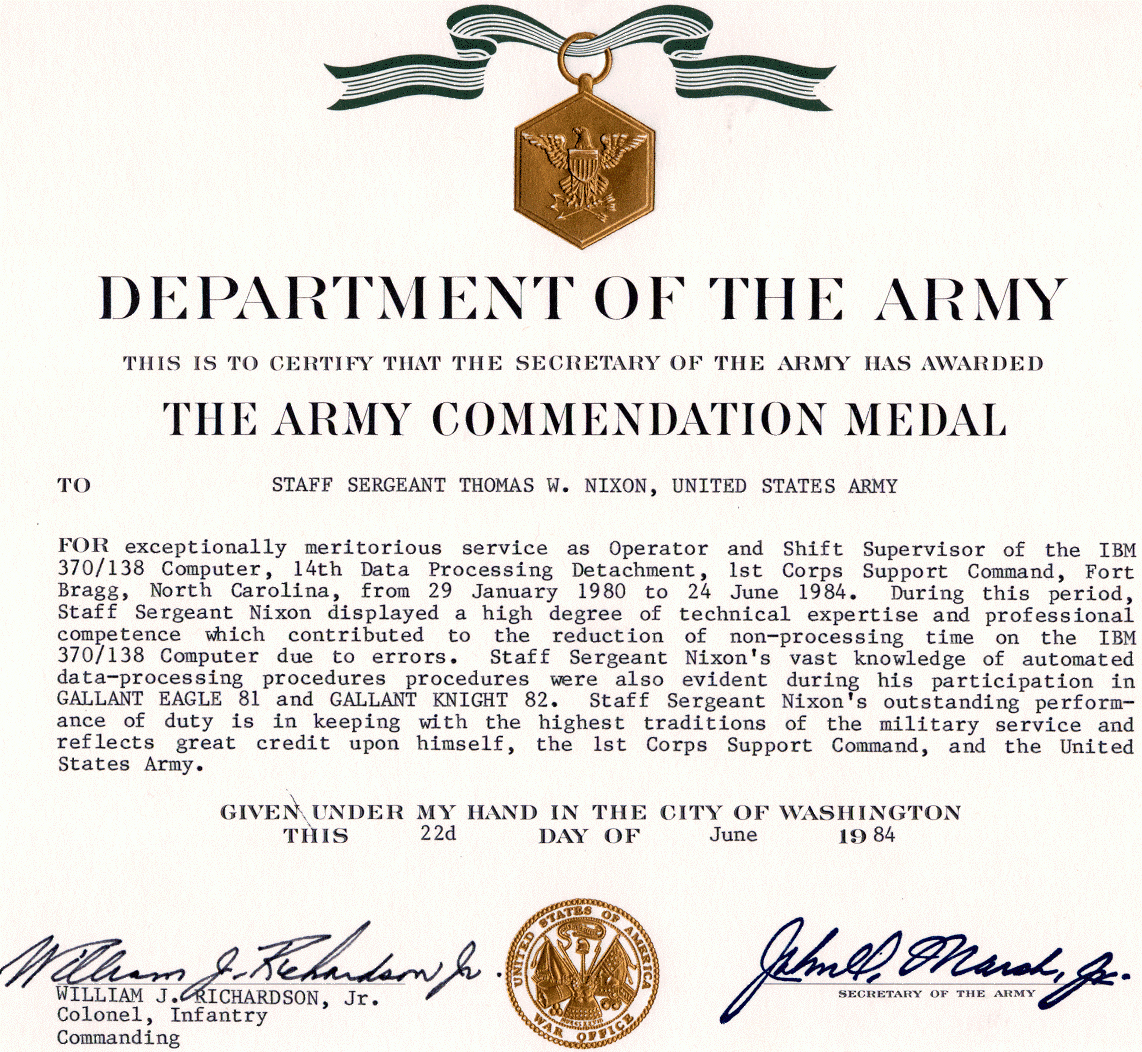 Army Commendation Medal With Regard To Certificate Of Achievement Army Template