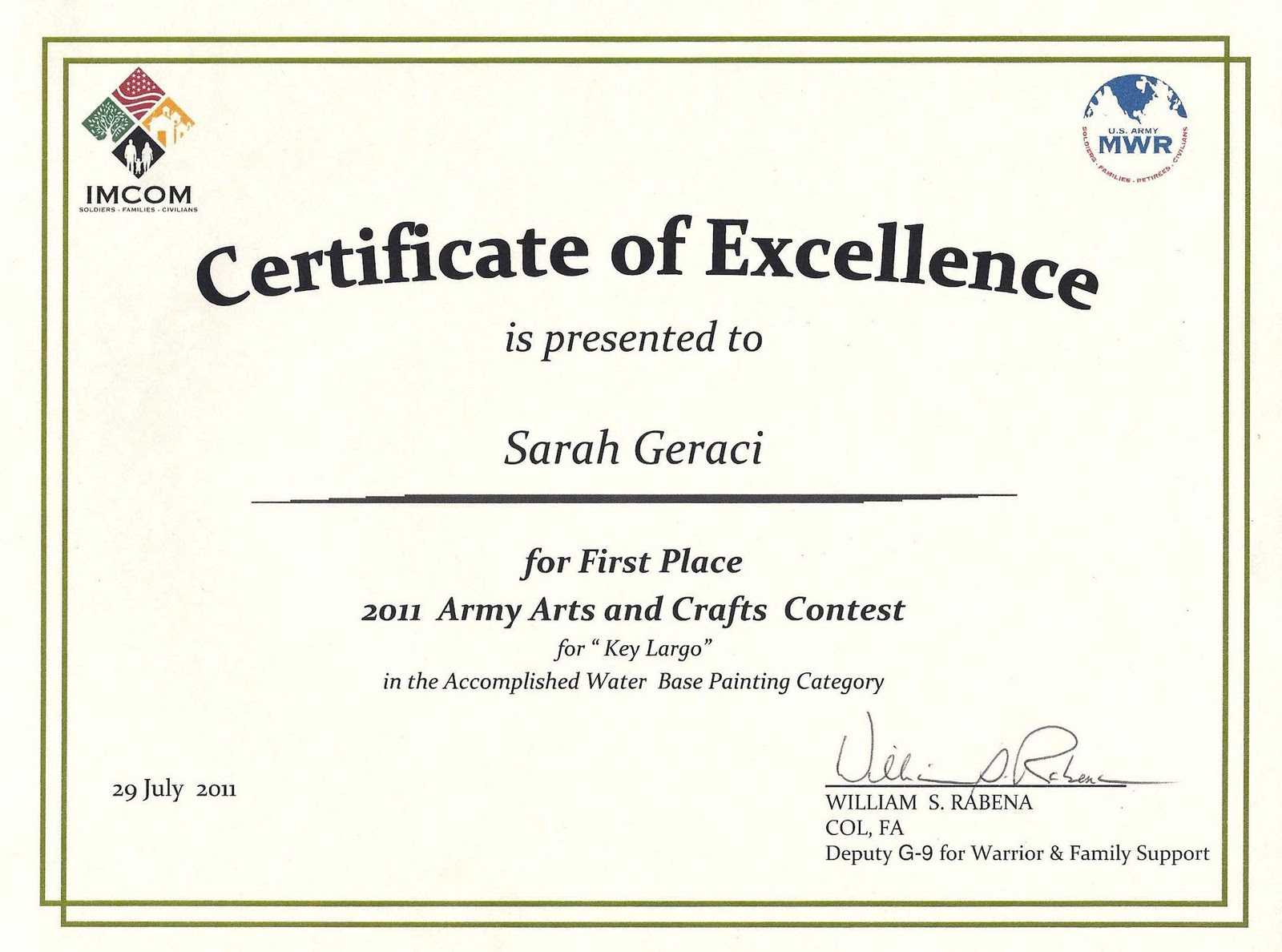 Art Award Certificate Templates In Free Art Certificate Templates