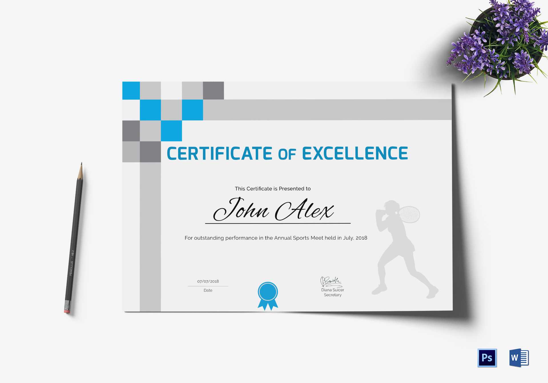 Athletic Excellence Certificate Template Pertaining To Athletic Certificate Template