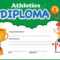 Athletics Diploma Certificate Template Illustration Inside Sports Day Certificate Templates Free