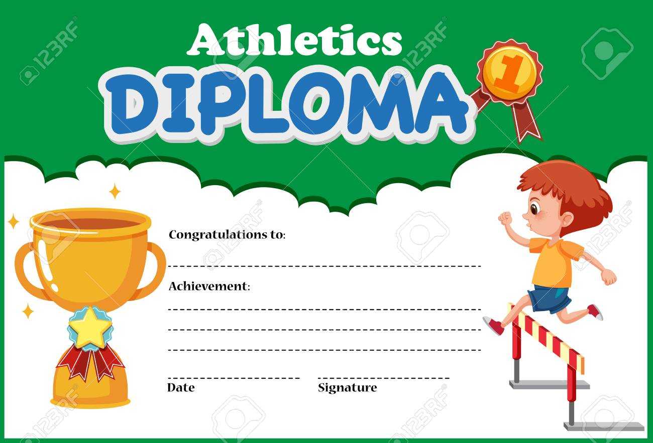 Athletics Diploma Certificate Template Illustration Inside Sports Day Certificate Templates Free