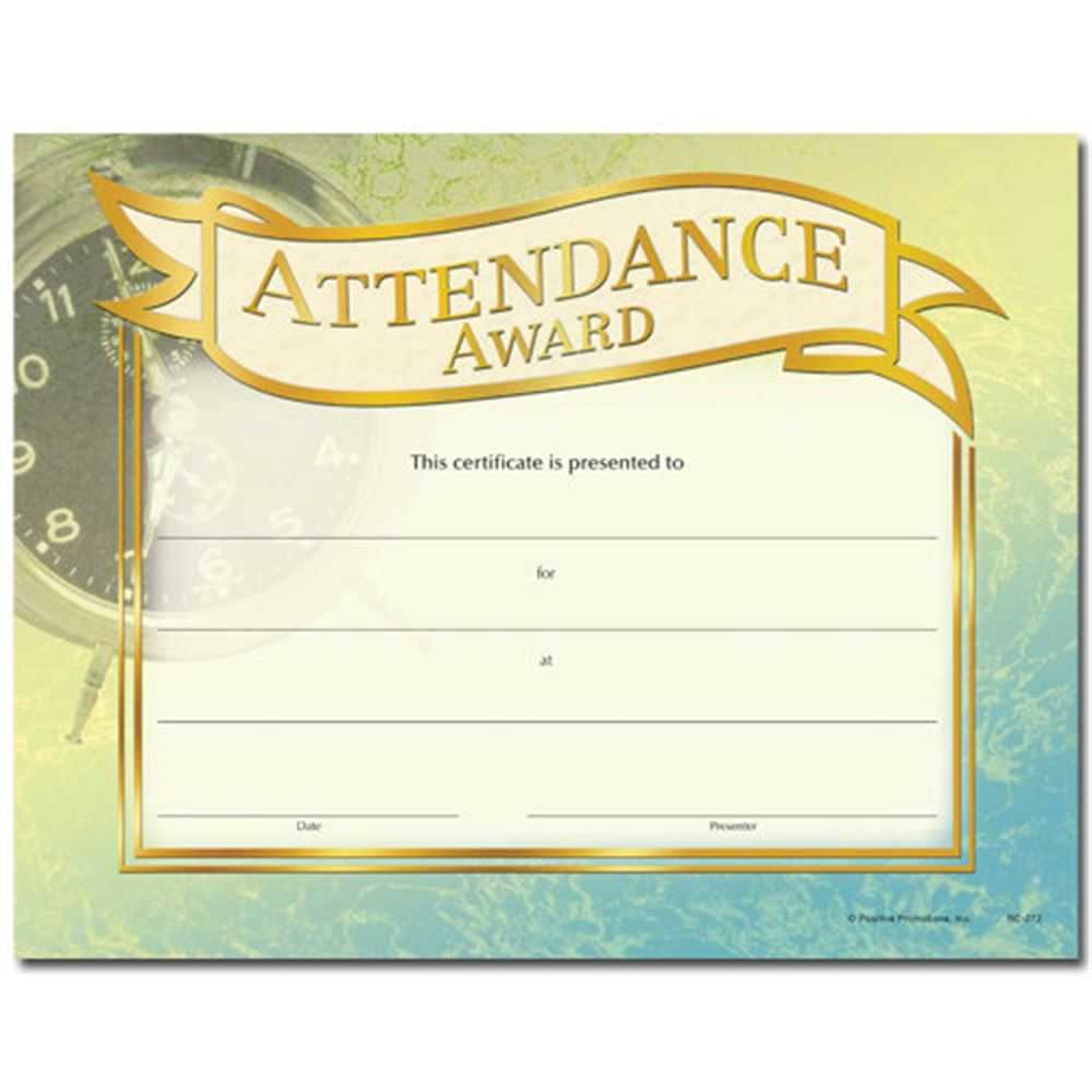 Attendance Award Gold Foil Stamped Certificates For Promotion Certificate Template