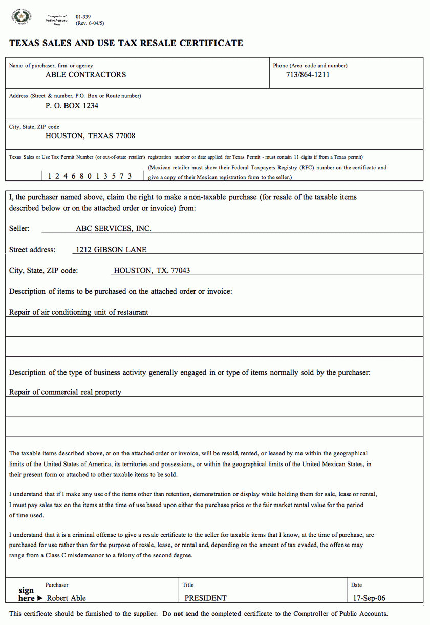 Auditing Fundamentals In Resale Certificate Request Letter Template