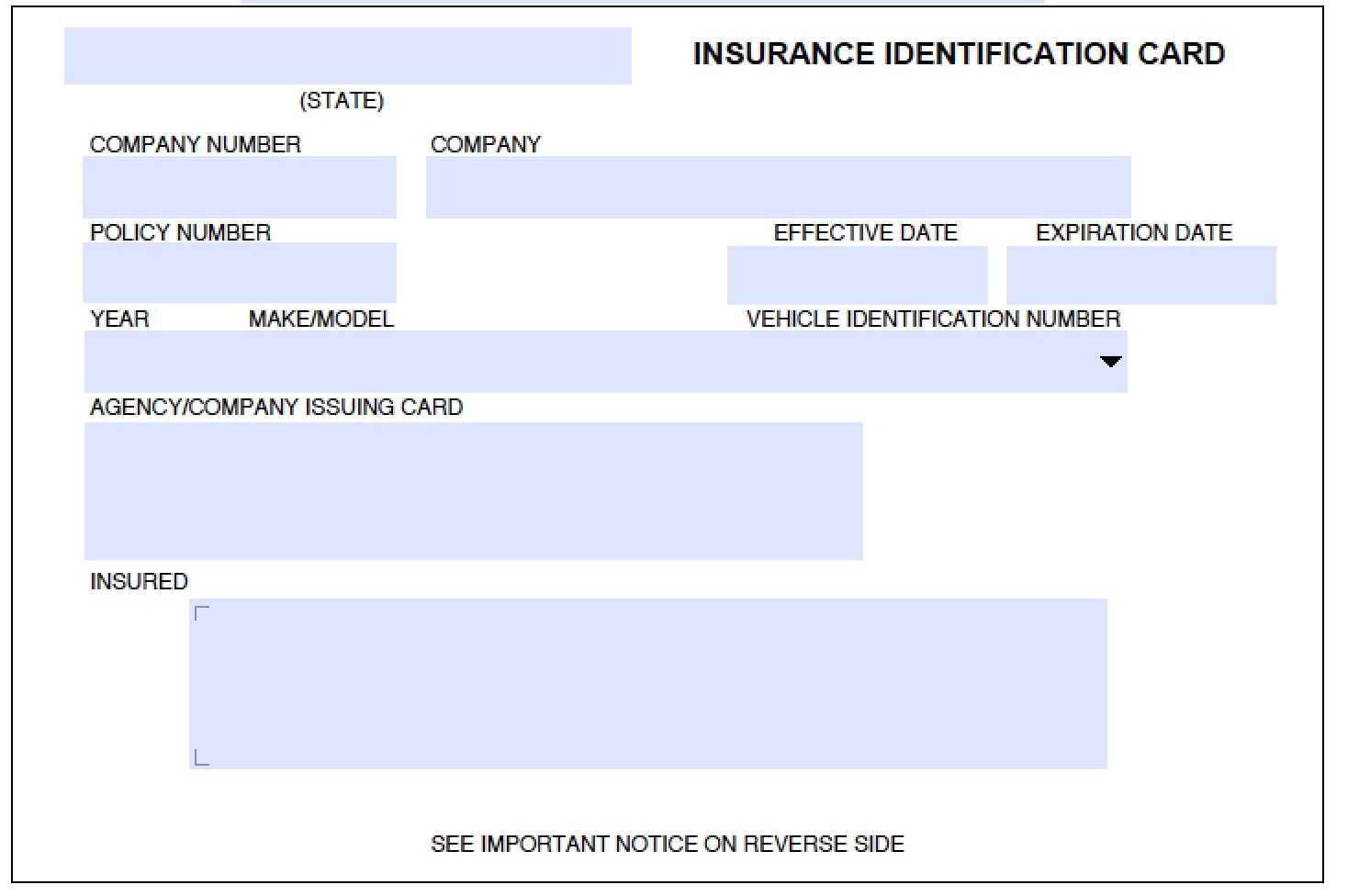 Proof Of Insurance Card Template Best Business Templates