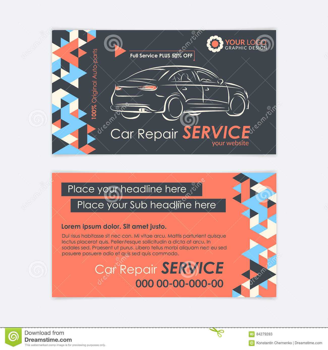 Automotive Service Business Card Template. Car Diagnostics With Transport Business Cards Templates Free