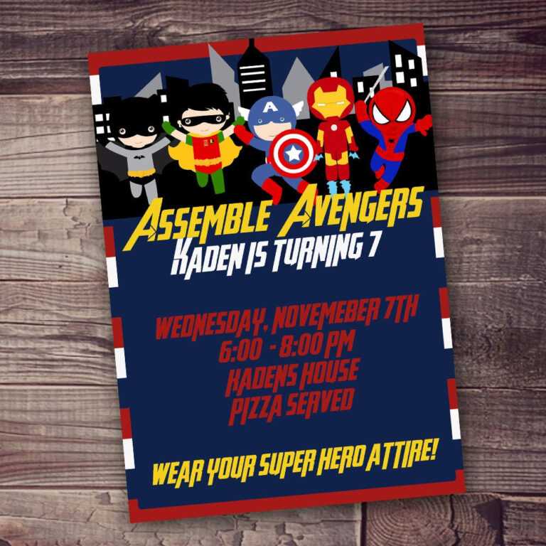 Avengers Birthday Card Template ] – Avengers Birthday Party With ...