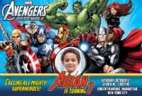 Avengers Birthday Invitation intended for Avengers Birthday Card Template