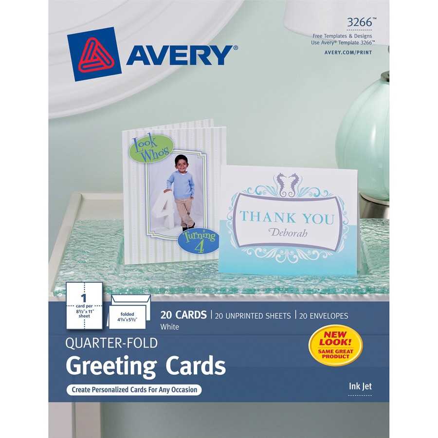 Avery® Quarter Fold Greeting Cards, Matte, 4 1/4" X 5 1/2", 20  Cards/envelopes (3266) – 4 1/4" X 5 1/2" – Matte – 20 / Pack – White In Quarter Fold Greeting Card Template