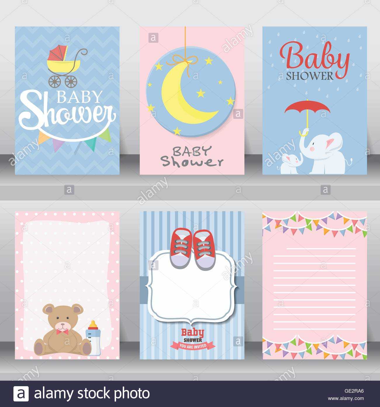 Baby Shower Party Greeting And Invitation Card. Layout Intended For Greeting Card Layout Templates
